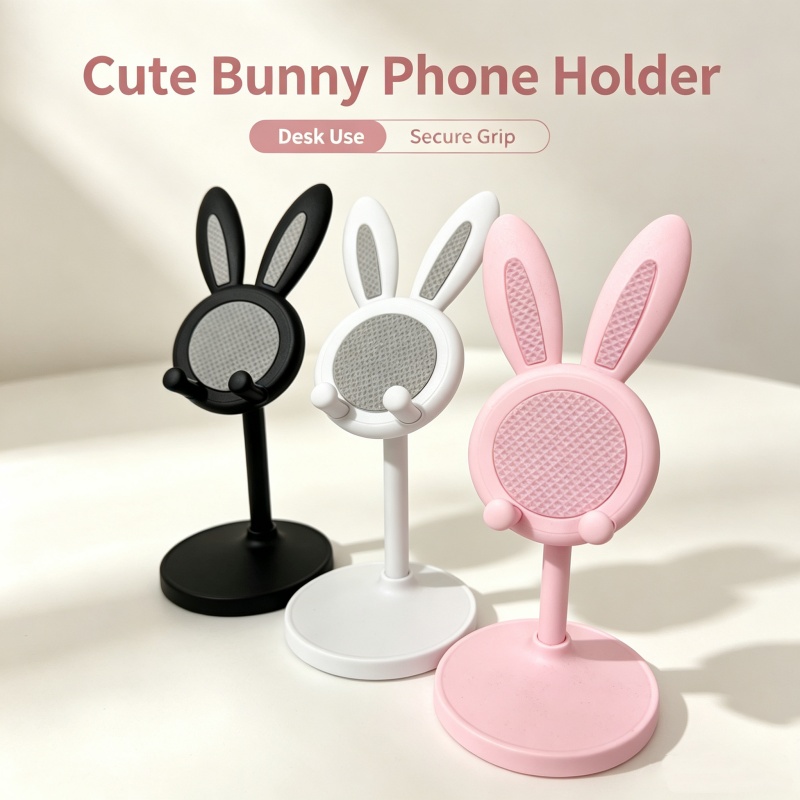 Desk Phone Stand - Sevimli Tavşan Telefon Standı Ayarlanabilir Masa