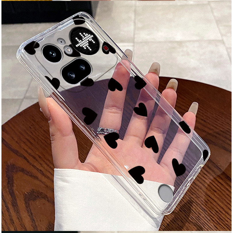 Phone Accessories Nothing - Zarif Trendy Siyah Aşk Desenli Telefon