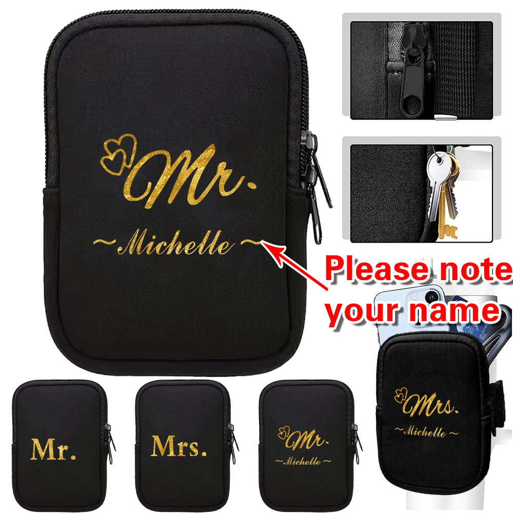 Phone Accessories And Names - Özelleştirilmiş Ad Taşınabilir Su Şişesi Çantası
