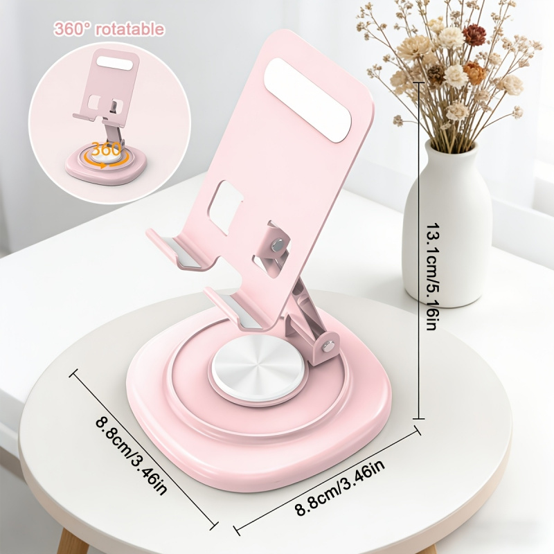 Desk Phone Stand - Macaron Masaüstü Metal Döner Telefon Standı