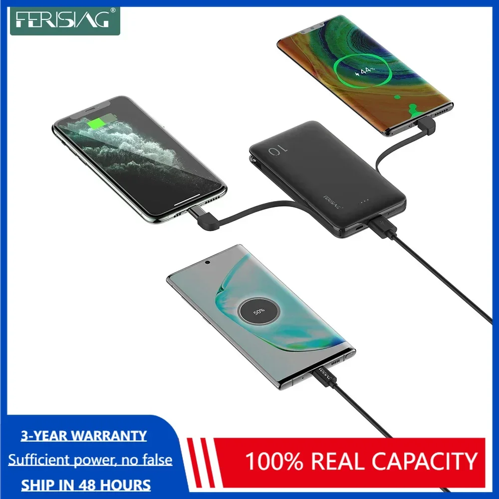 Power Bank Slim - FERISING 3IN1 10000 mAh Güç Bankası