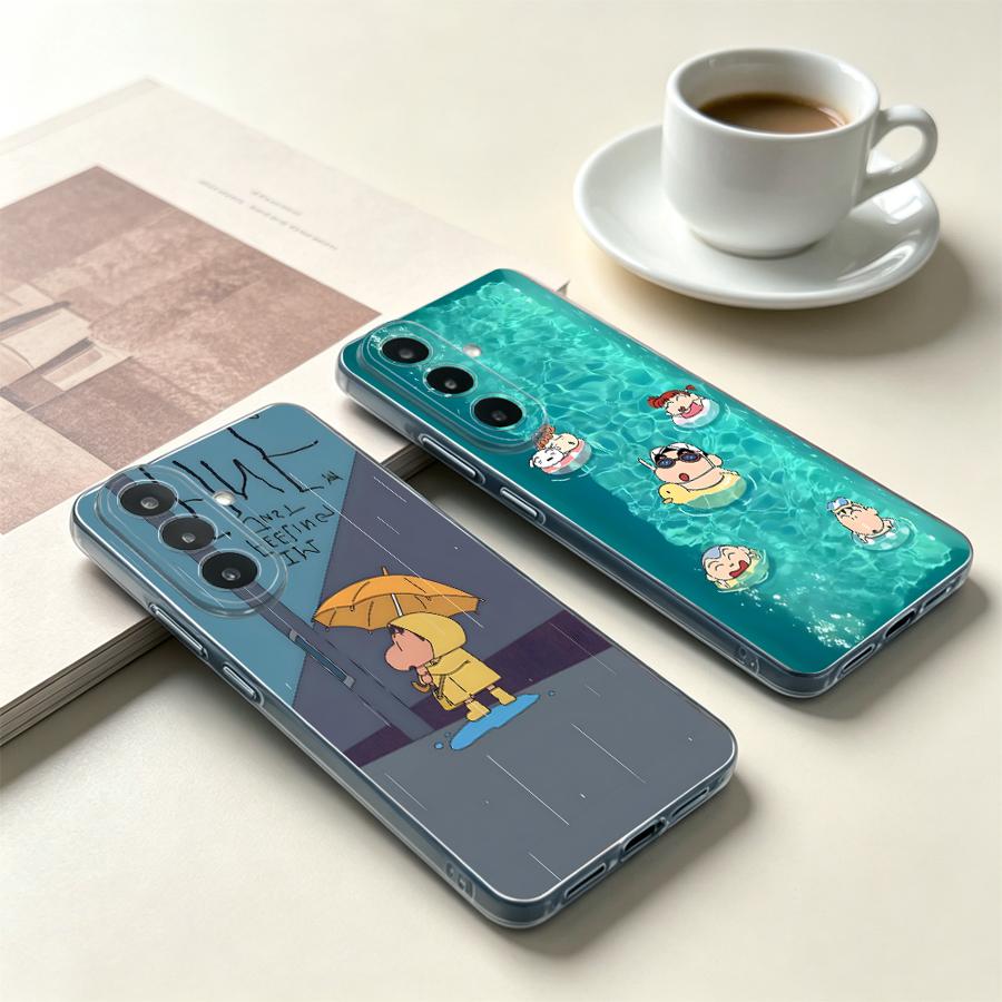 Samsung Galaxy A55 - Sarı Şemsiyeli Çocuk Telefon Kılıfı Samsung