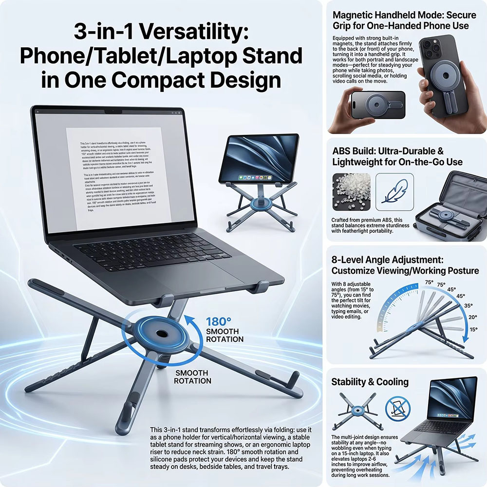 Taşınabilir Manyetik Telefon T - Desk Phone Stand incelemesi ve fiyatı