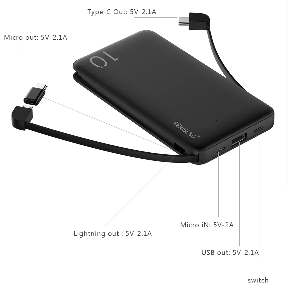 FERISING 3IN1 10000 mAh Güç Ba - Power Bank Slim incelemesi ve fiyatı