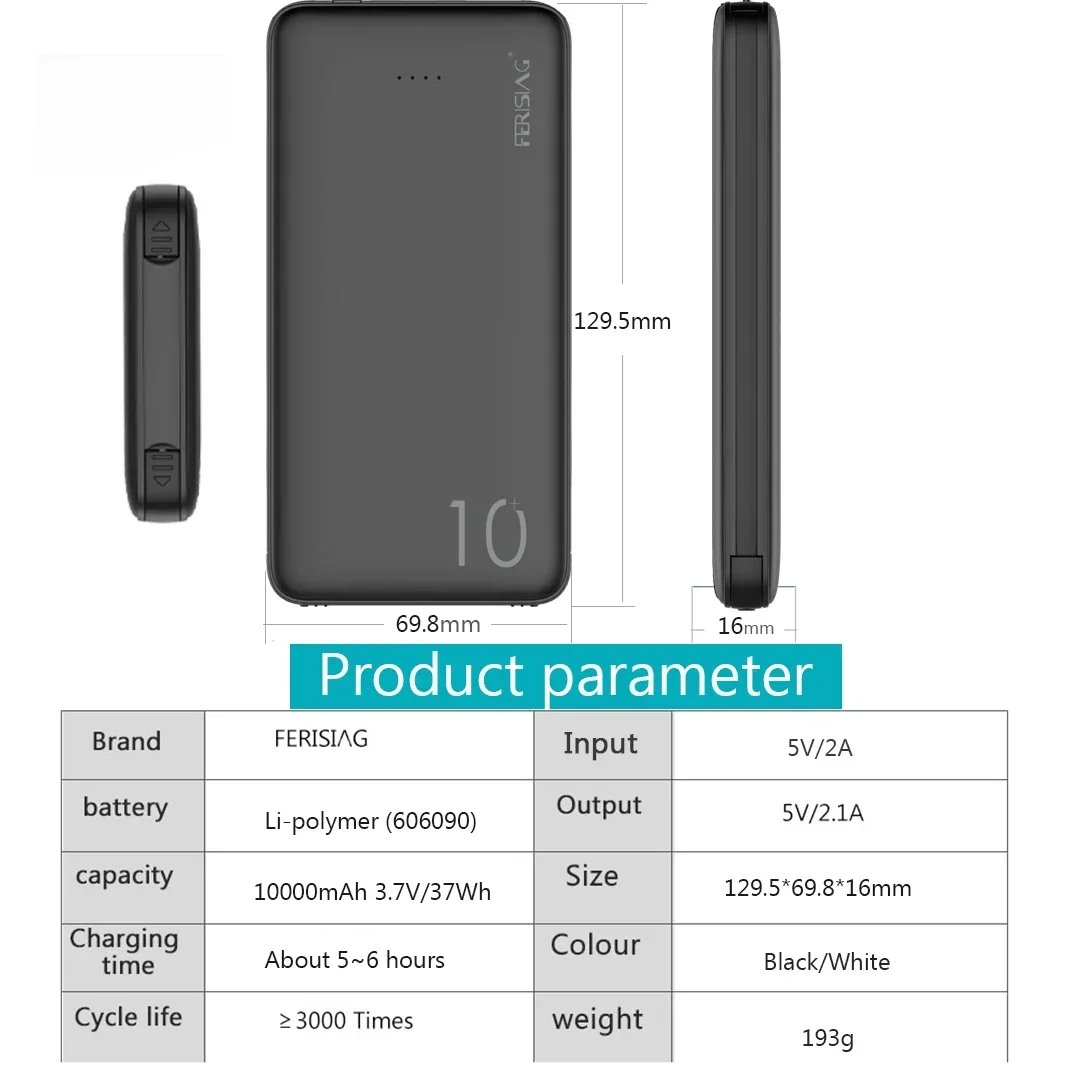 FERISING 3IN1 10000 mAh Güç Ba - Power Bank Slim incelemesi ve fiyatı